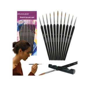 Maalipintslite komplekt 11 tk koos hoidjaga