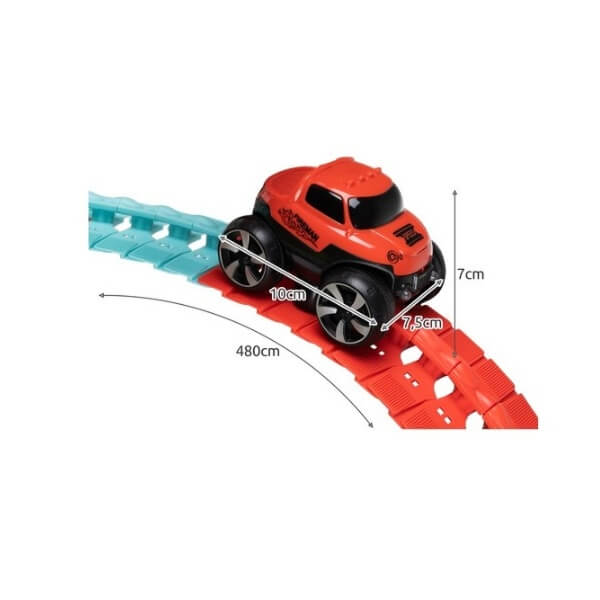 Race track 193 pieces Car w 1 Võidusõiduraja komplekt – 193 osa + auto