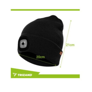 Winter hat with USB flashlight – black