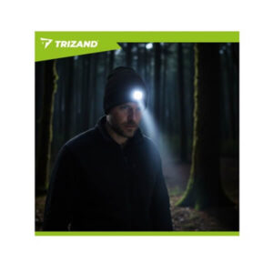 Winter hat with USB flashlight – black