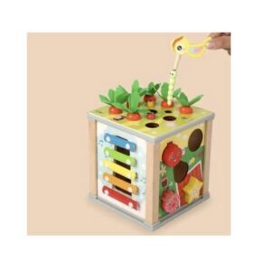 Kruzzel puinen opettava pelikuutio – lajittelija lapsille (5-in-1)