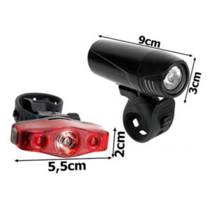 Velosipēda lukturu komplekts – priekšējais + aizmugurējais LED lukturis