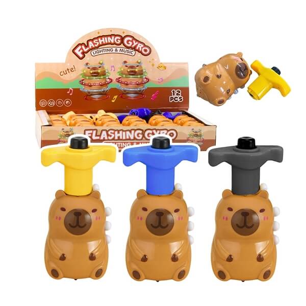 Capybara Spinning Top Interactive LED Lights Melodies 12.5 CM 1 Kapibaara vurr LED-tulede ja meloodiatega – interaktiivne