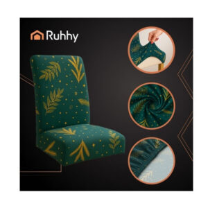 RUHHY krēslu pārvalki 6 gab. — zaļi, universāli, elastīgi 65x35x40 cm