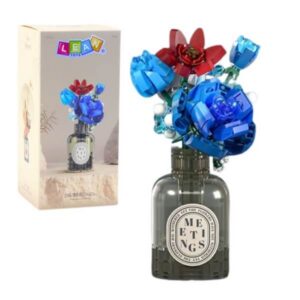 Konstruktor - Ehitusklotside komplekt – Lillekimpu vaasis, punane ja sinine, 358 osa