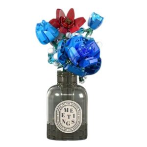 Konstruktor - Ehitusklotside komplekt – Lillekimpu vaasis, punane ja sinine, 358 osa