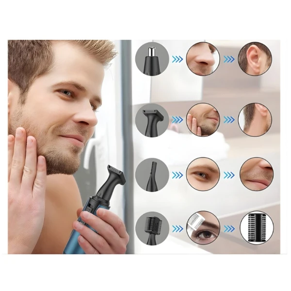 Ear nose trimmer ear hair remover eyebrow shaver 3in1 w4 11x „3-in-1“ trimeris nosies, ausų ir antakių plaukeliams