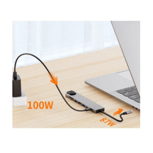 USB-C HUB adapter 8-in-1 – 2× USB-C (Thunderbolt 3), 2× USB, HDMI, SD, RJ45