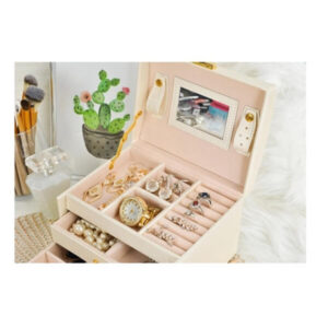 Rotaslietu kārba / rotaslietu uzglabāšanas kaste — bēša