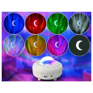 LED öölamp täheprojektor virmaliste efektiga ja Bluetooth-kõlariga