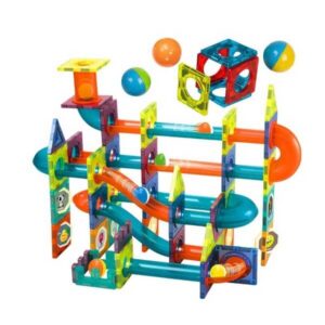 Магнитные блоки с трассой для шариков 96 шт. — 3D магнитный конструктор для детей