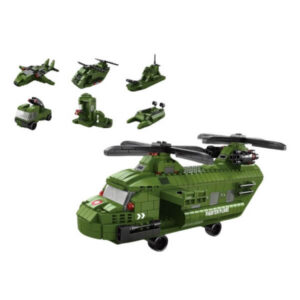 Sõjaväehelikopteri klotsikomplekt – militaarroheline, 1000 osa