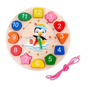 Montessori puidust õppimiskell – värvilised kujundid ja numbrid