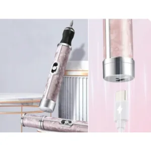 Electric Nail Drill for Manicure and Pedicure, USB Rechargeable – Pink