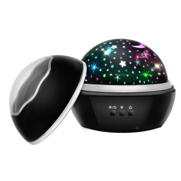 Night light with projector Black ww 1 Öölamp projektoriga – must
