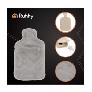 Ruhhy gumijas karstā ūdens pudele 1,8 L ar mīkstu apvalku