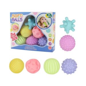 Sensoorne pallikomplekt lastele – pehmed ja värvilised, 6 tk