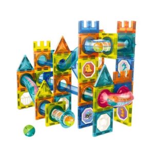 Magnetklotside komplekt pallirajaga, värviline – 98 osa