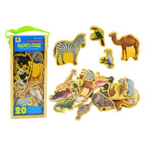 Набор деревянных магнитов «Животные» — 20 цветных деталей